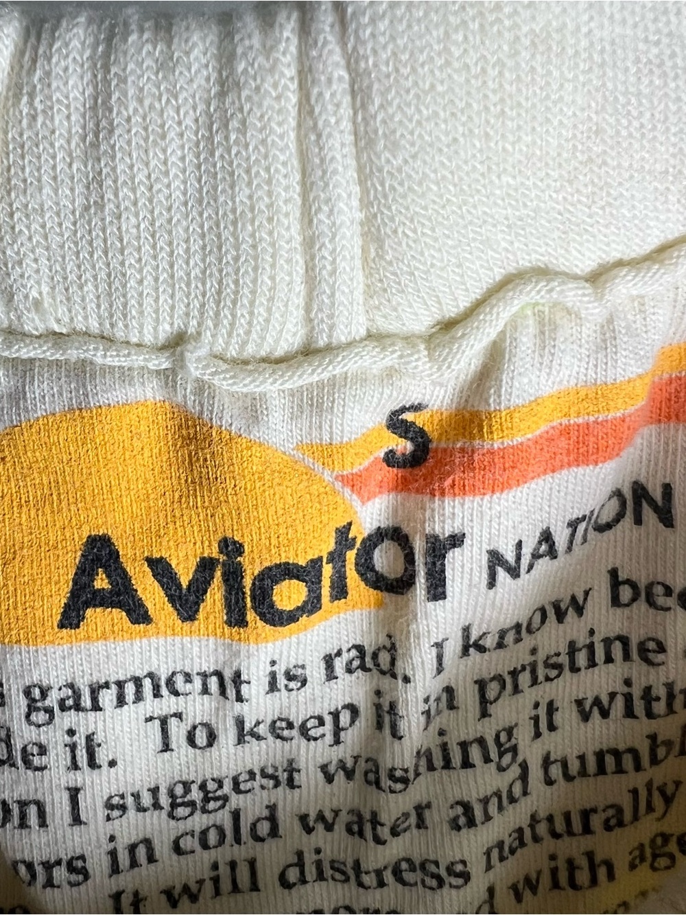 Aviator nation logo cream off white jogger pants size S - Picture 4 of 6